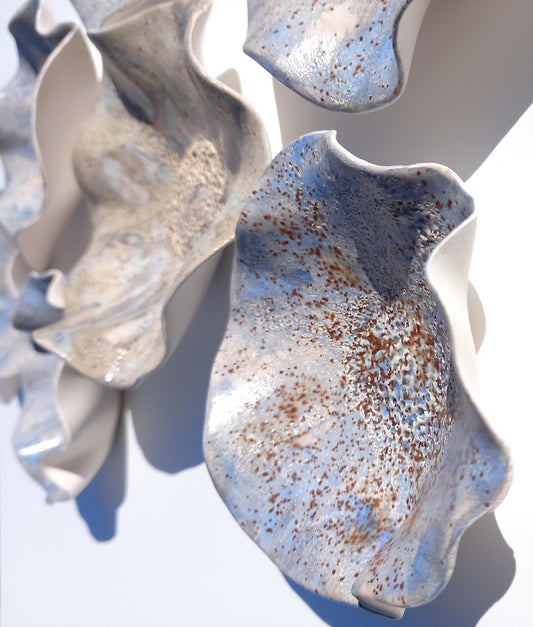 Blue Ceramic Wall Art: Art Installation Sculpture, Made to Order