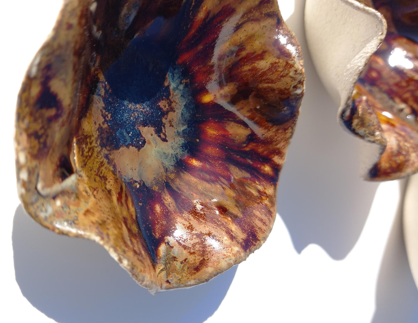 Amber Ceramic Wall Art - Modern Porcelain Flower Sculpture - Made to Order