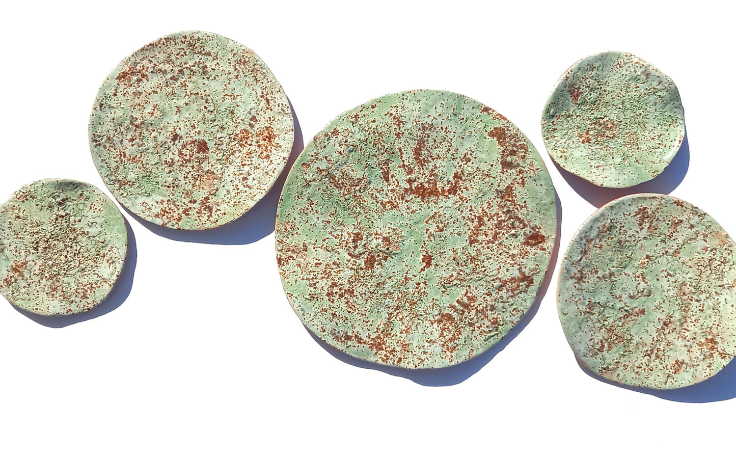 Light Green Terracotta Wall Art - Ceramic Wall Sculpture - Modern Decorative Tiles - Made to Order