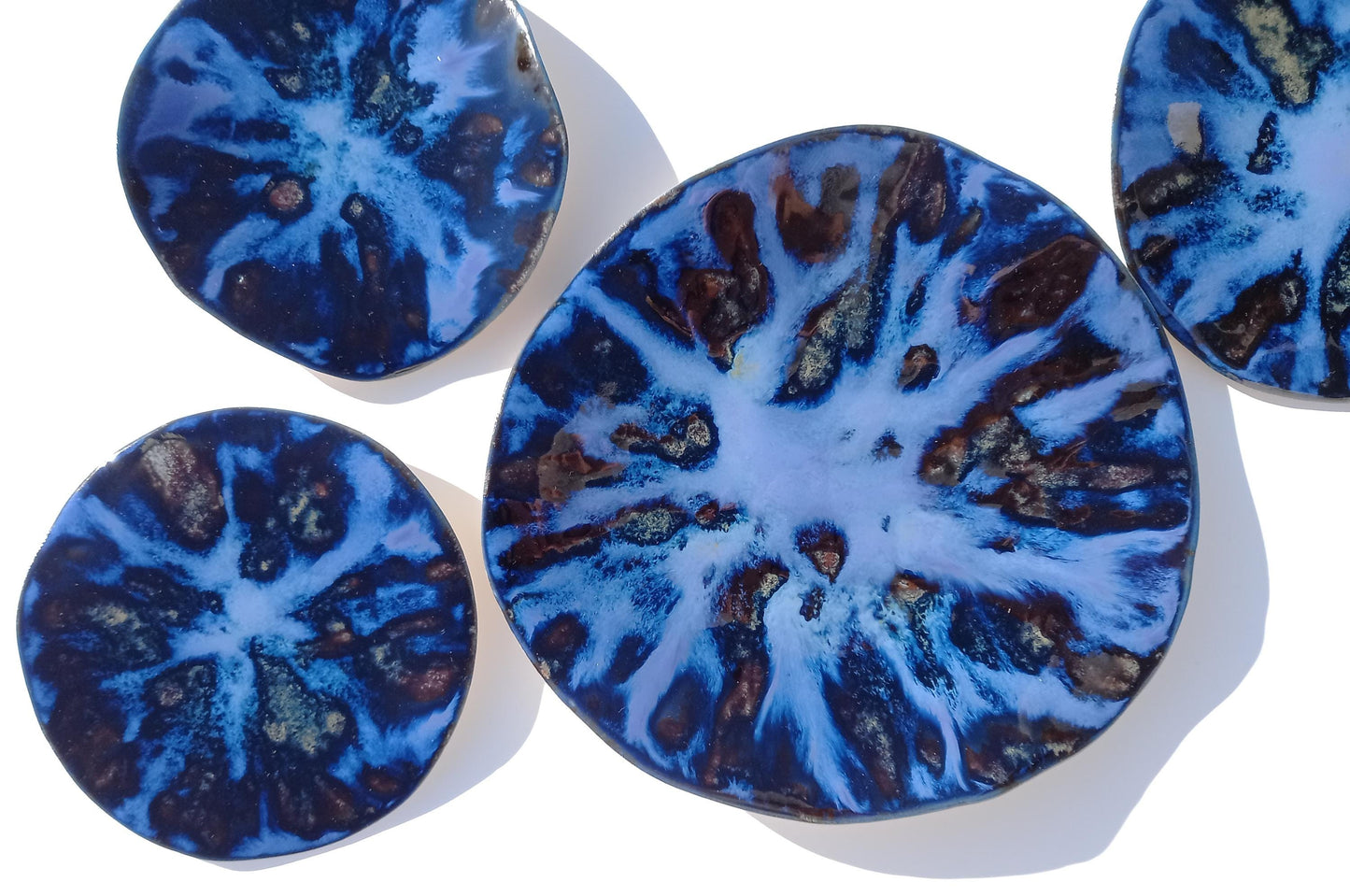 Organic Porcelain Wall Art Tiles - Deep Ocean Blue - Made To Order