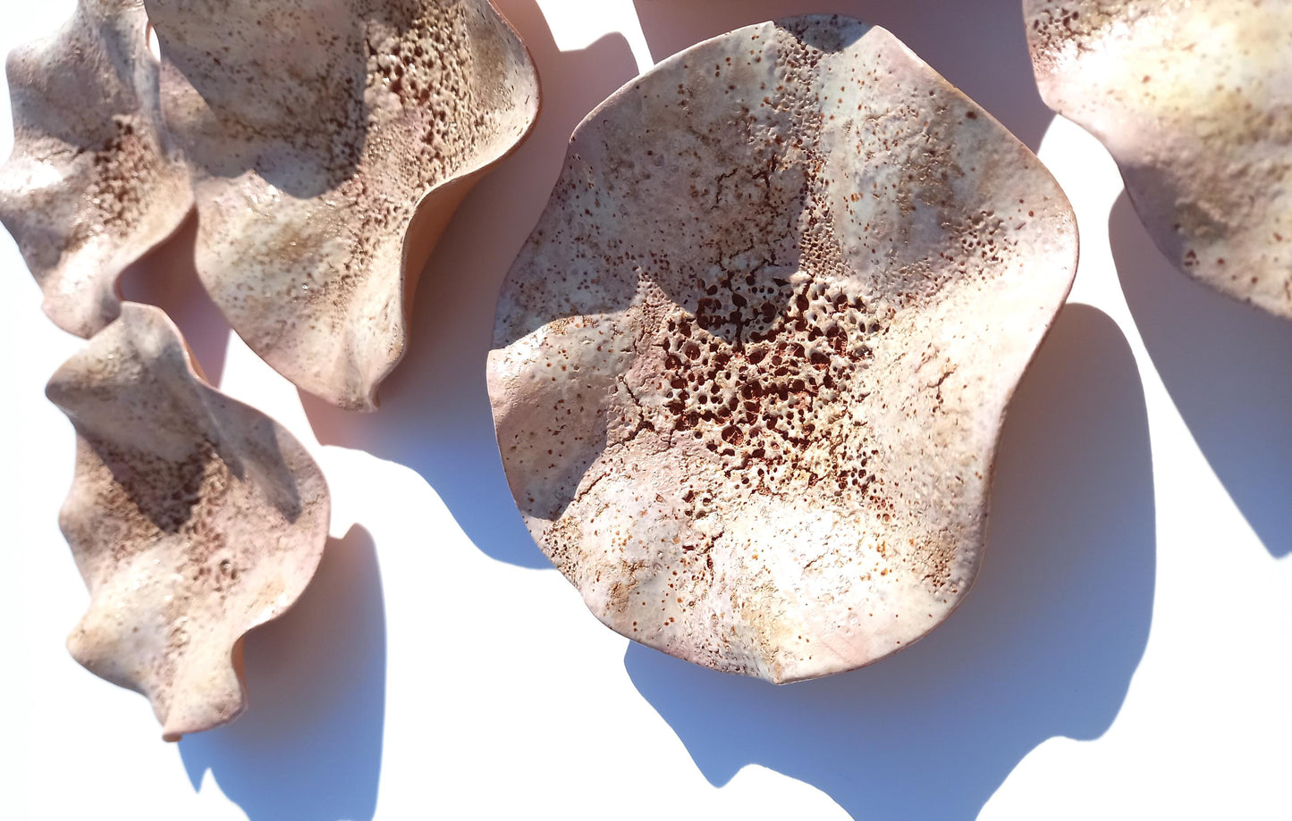 Glazed Terracotta Tile Wall Art: Pink Beige Ceramic Sculpture, Made to Order