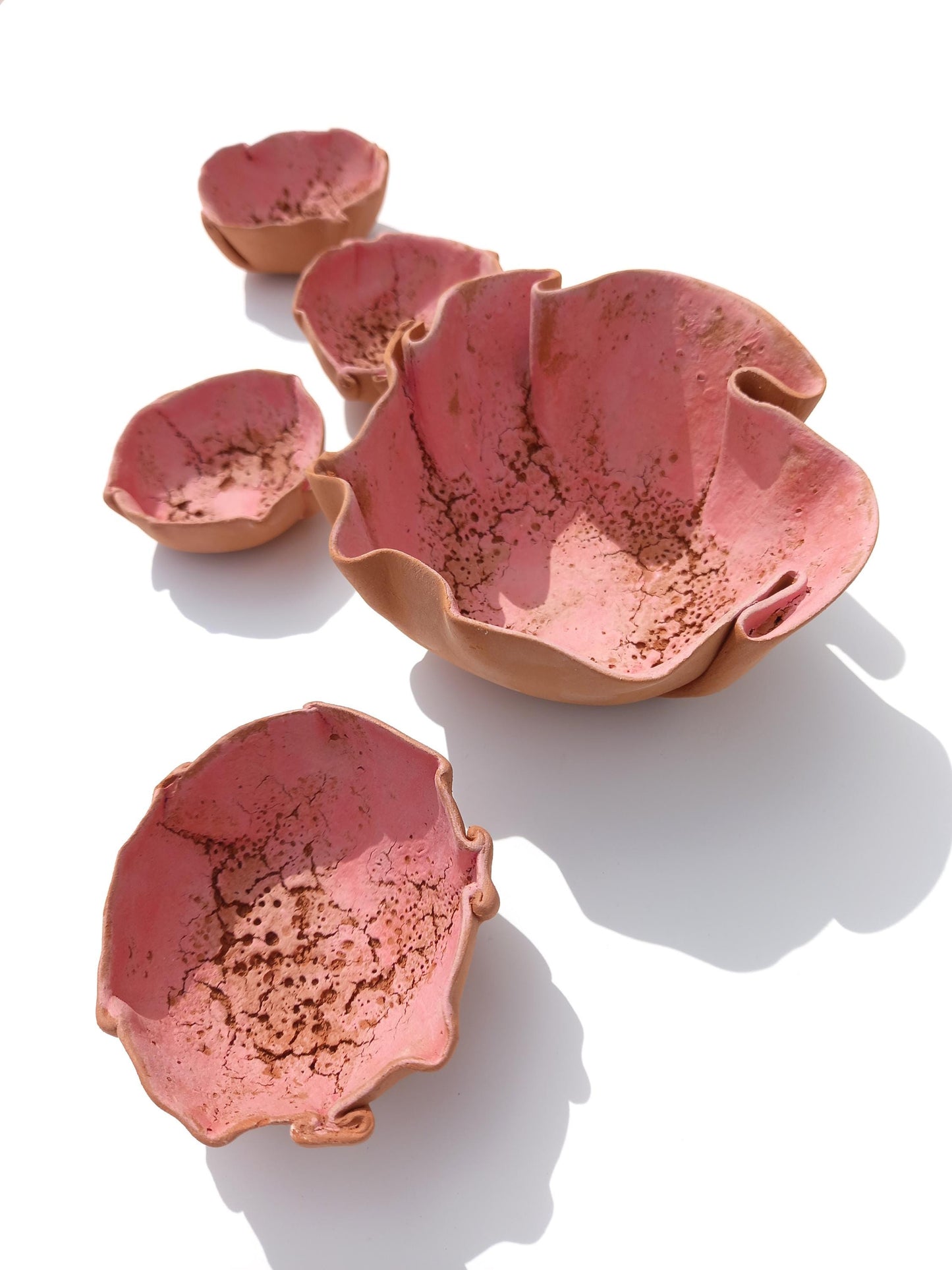 Large Pink Terracotta Flower Wall Sculpture - Handmade Ceramic Tile Art (MADE TO ORDER)