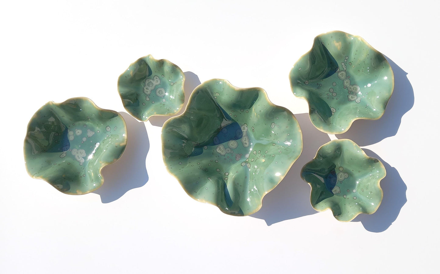 Green Porcelain Art Sculpture: Custom Ceramic Wall Decor, Made to Order
