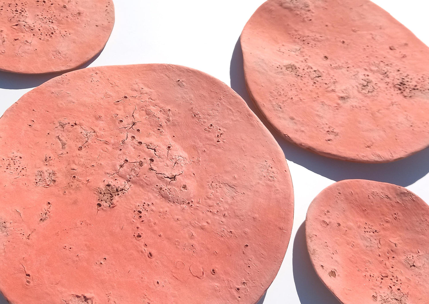 Terracotta Tile Wall Art: Saumon Orange Ceramic Sculpture, Made to Order