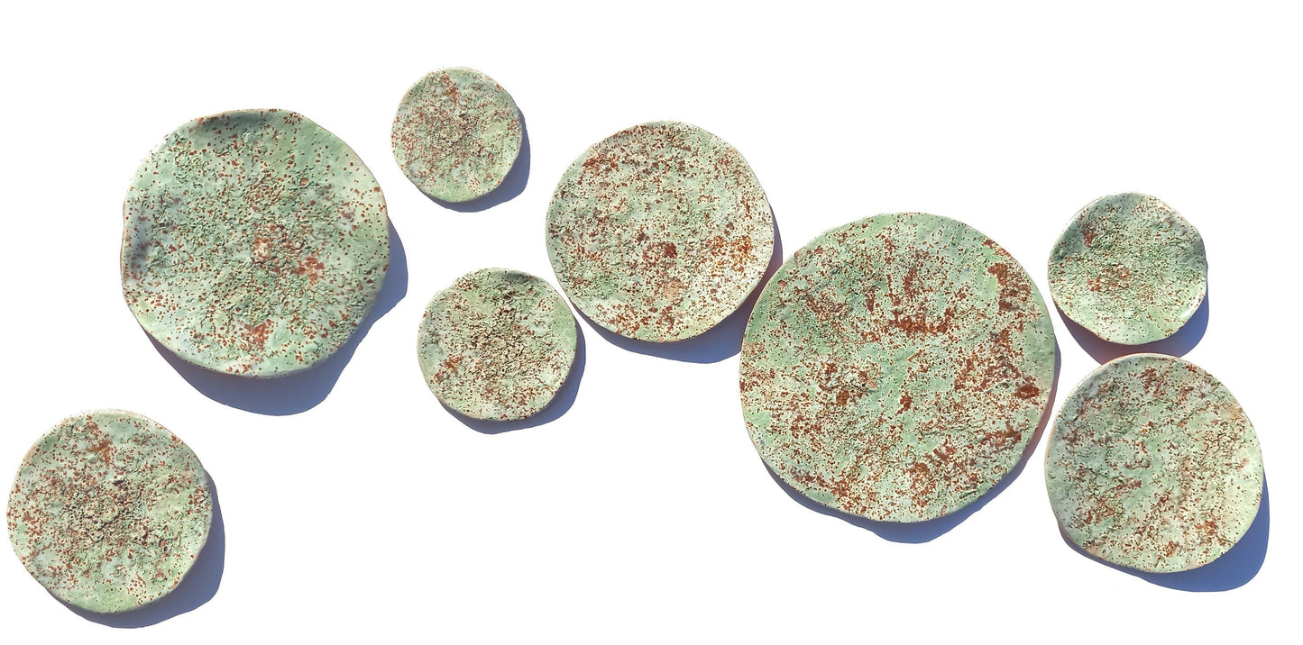 Light Green Terracotta Wall Art - Ceramic Wall Sculpture - Modern Decorative Tiles - Made to Order