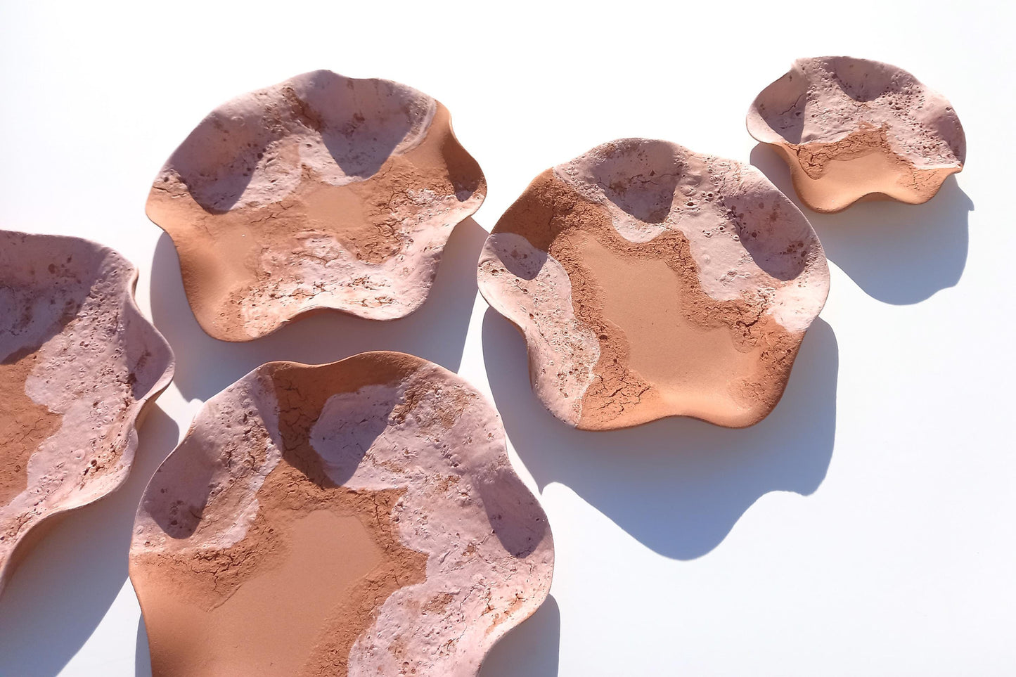 Terracotta Flower Tile Wall Art: Pink Blush Ceramic Sculpture, Made to Order