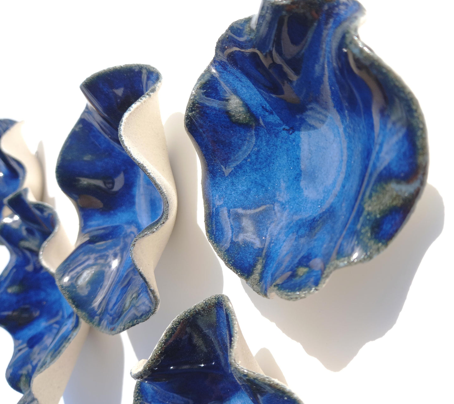 Large Blue Ceramic Wall Art Installation - Handmade Ceramic Sculpture - Made to Order