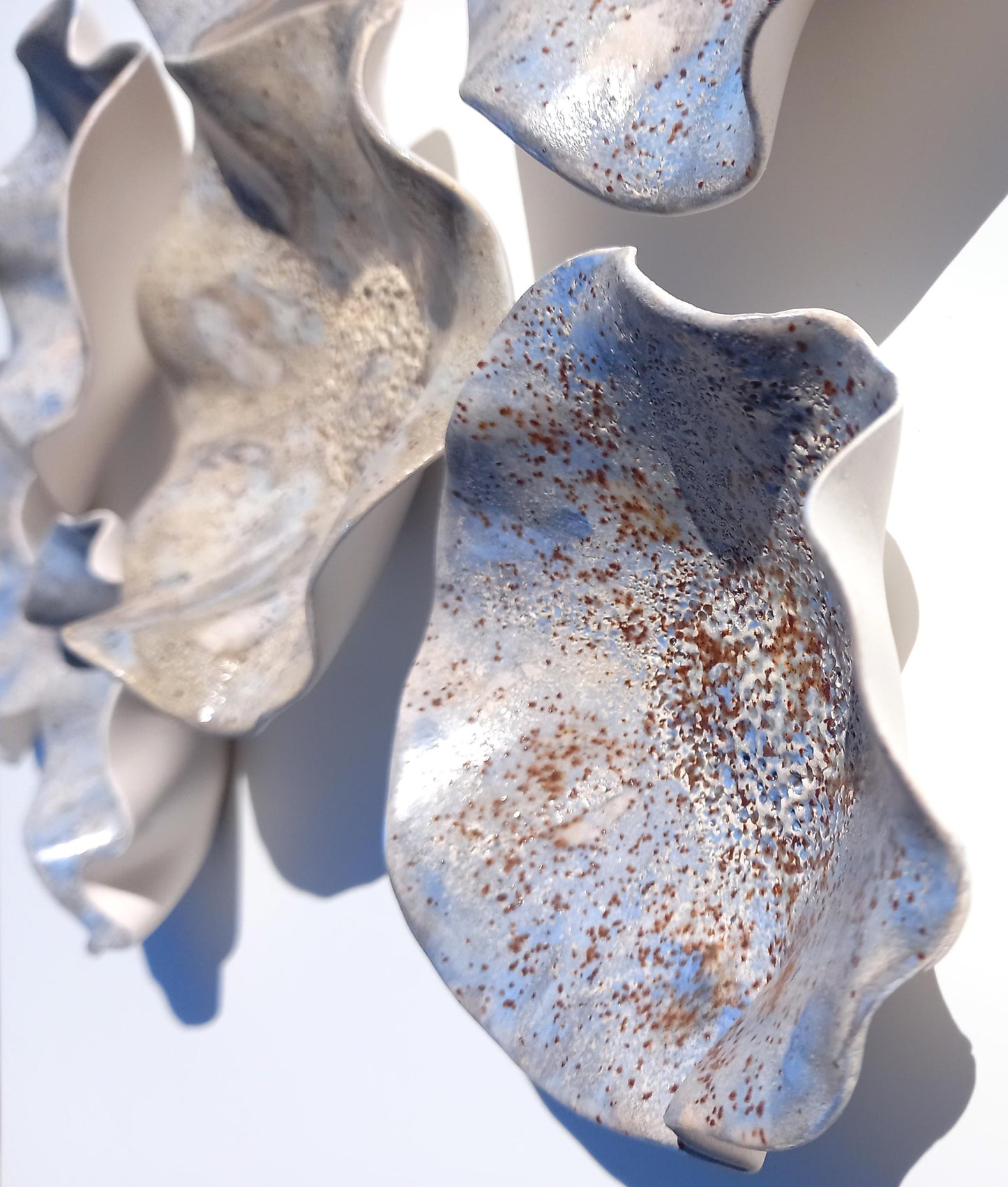Blue Ceramic Wall Art: Art Installation Sculpture, Made to Order