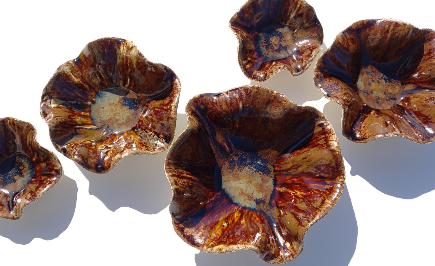 Amber Ceramic Wall Art - Modern Porcelain Flower Sculpture - Made to Order