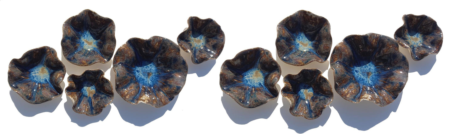 Large Blue Ceramic Wall Art - Ocean Inspired Installation - Minimalist Sculpture - MADE TO ORDER