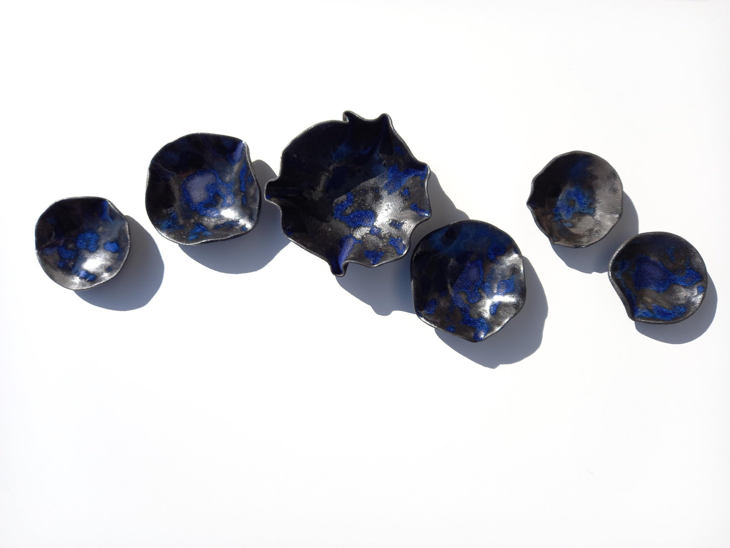 Night Blue Porcelain Tulip Wall Art Sculpture Set - Made to Order