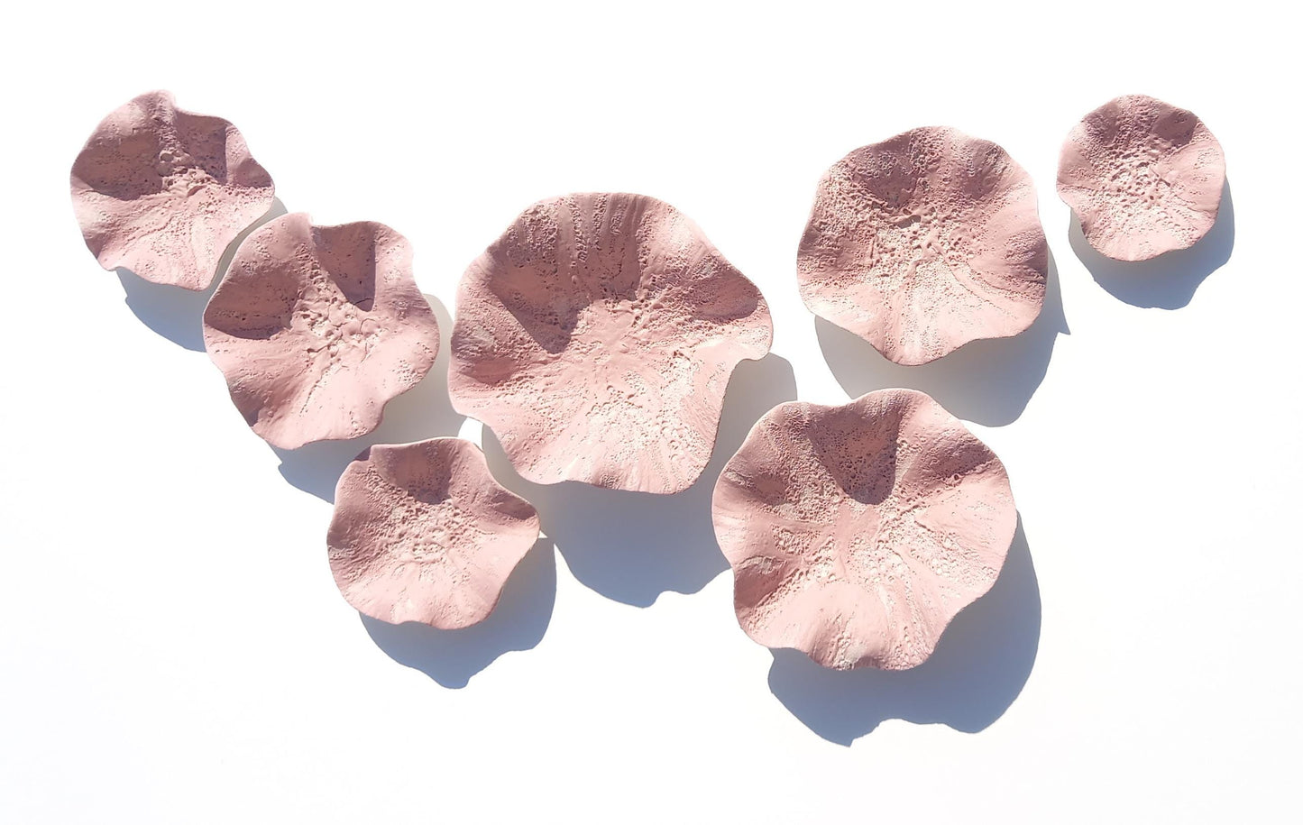Large Pink Ceramic Wall Art - Flower Tiles - Floral Sculpture - Home decor MADE TO ORDER
