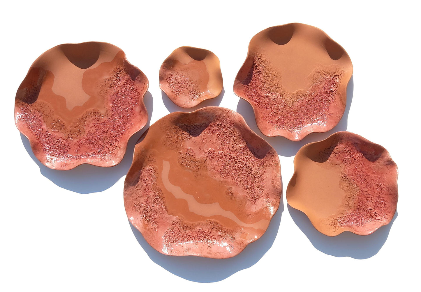 Terracotta Flower Tile Wall Art: Blush Ceramic Sculpture, Made to Order