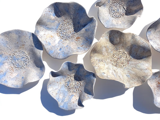 Blue Ceramic Wall Art: Art Installation Sculpture, Made to Order