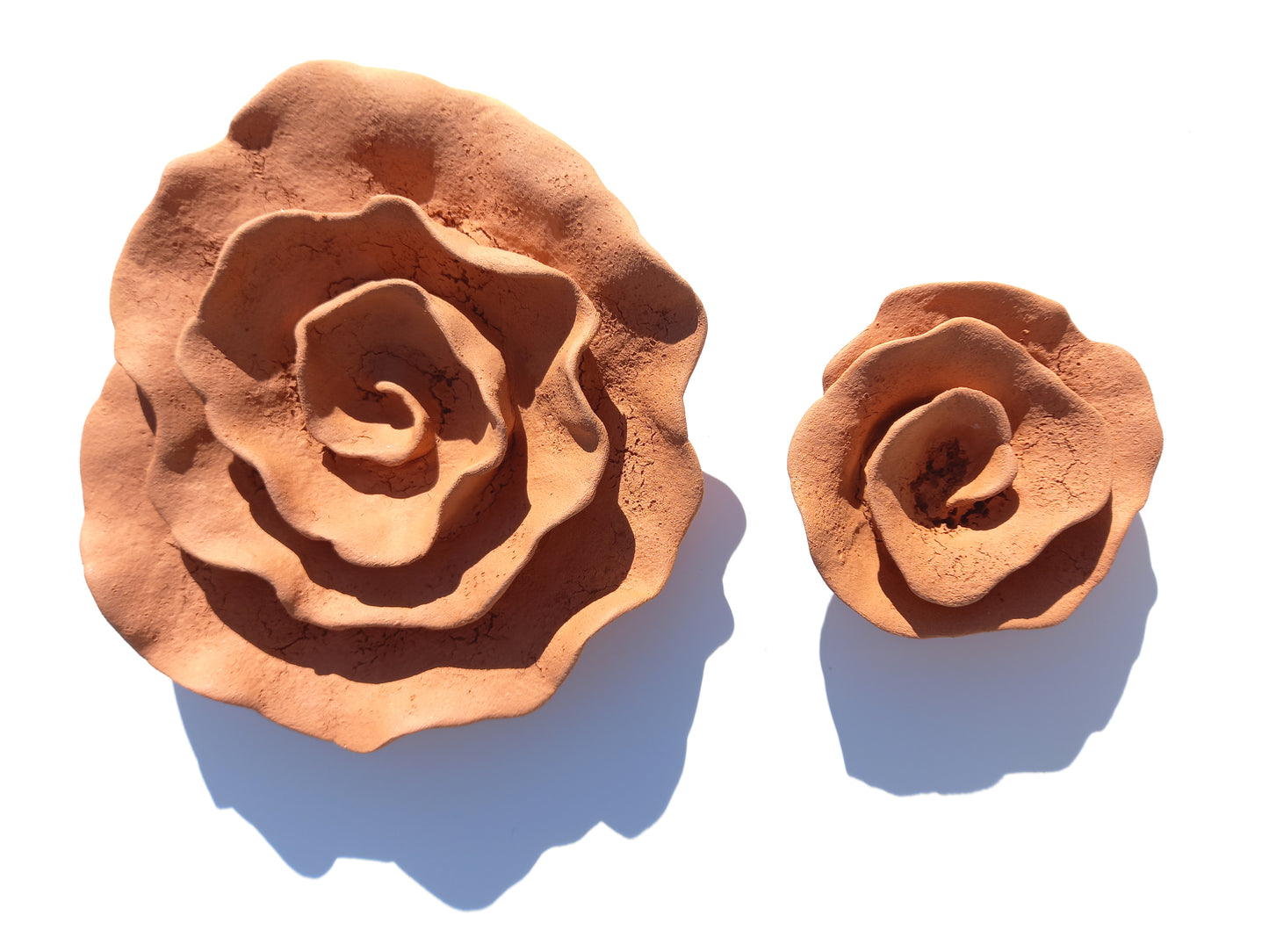 Terracotta Flower Wall Art: Ceramic Tile Sculpture - Made To Order