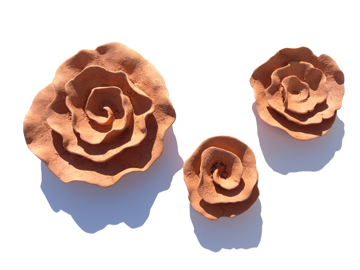 Terracotta Flower Wall Art: Ceramic Tile Sculpture - Made To Order