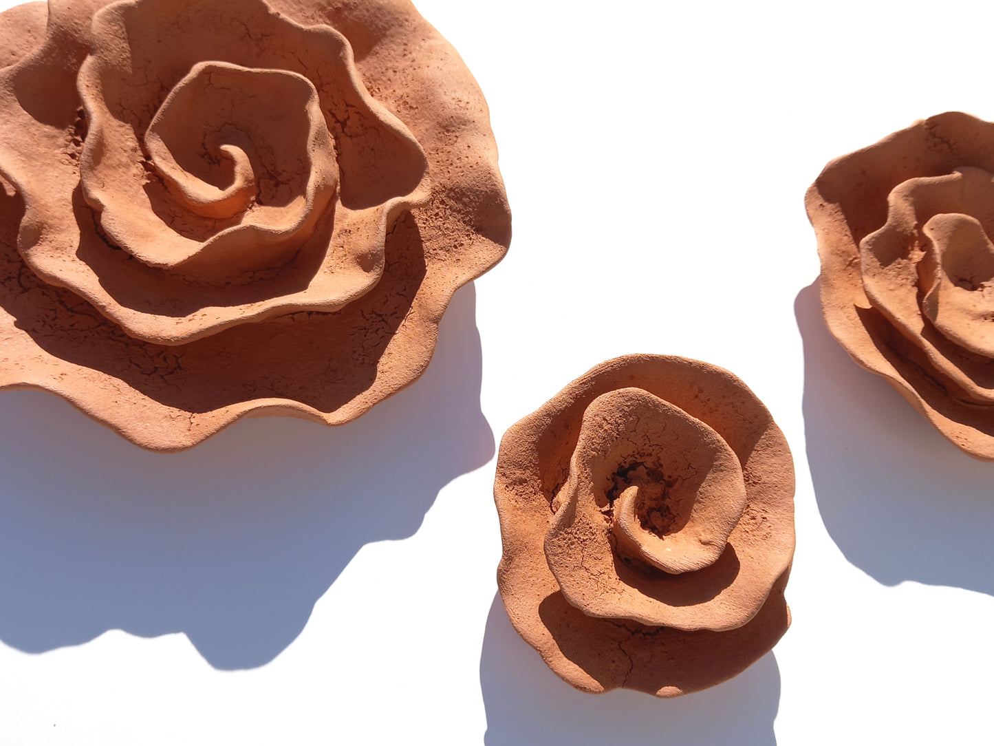 Terracotta Flower Wall Art: Ceramic Tile Sculpture - Made To Order