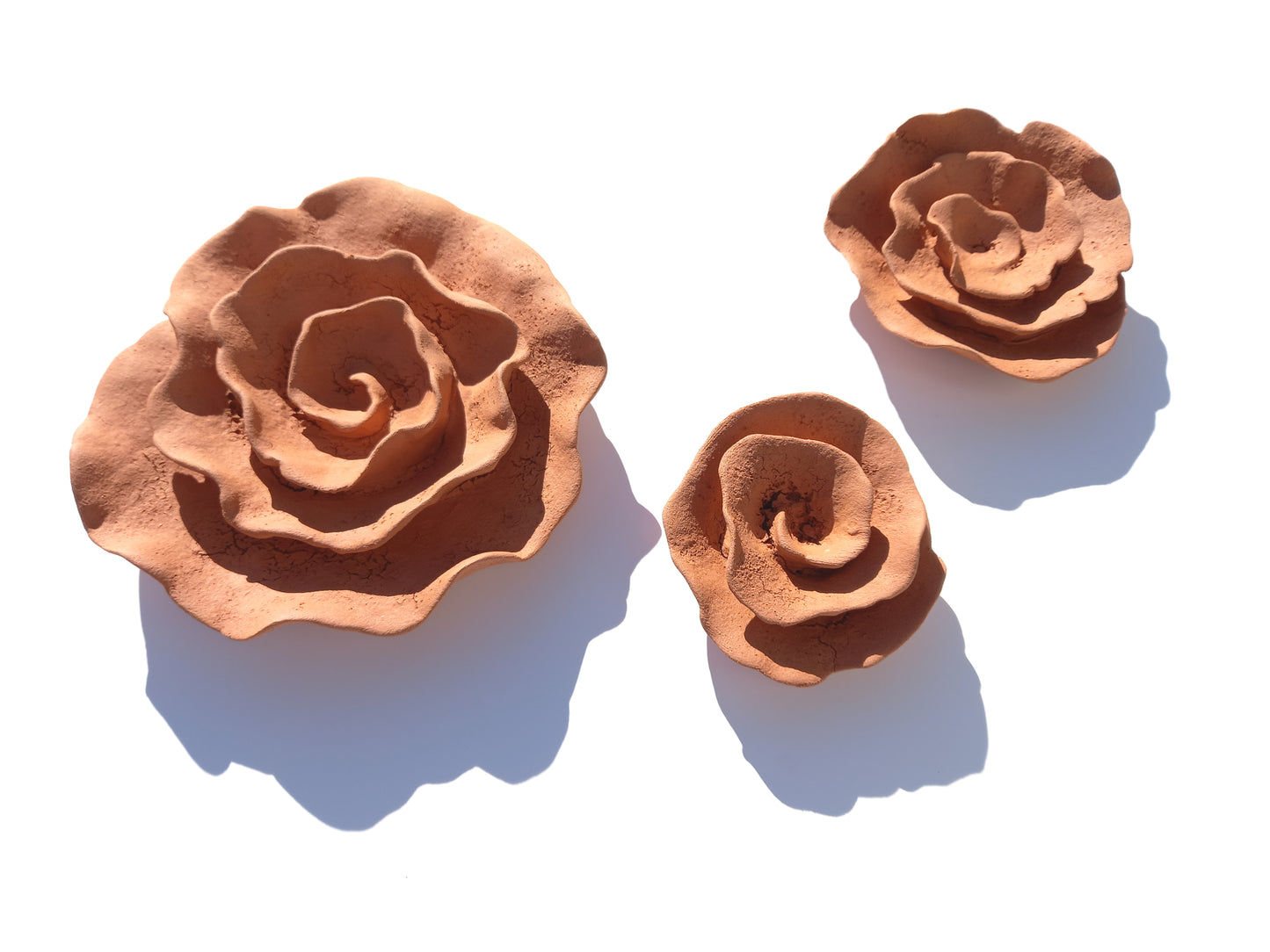 Terracotta Flower Wall Art: Ceramic Tile Sculpture - Made To Order