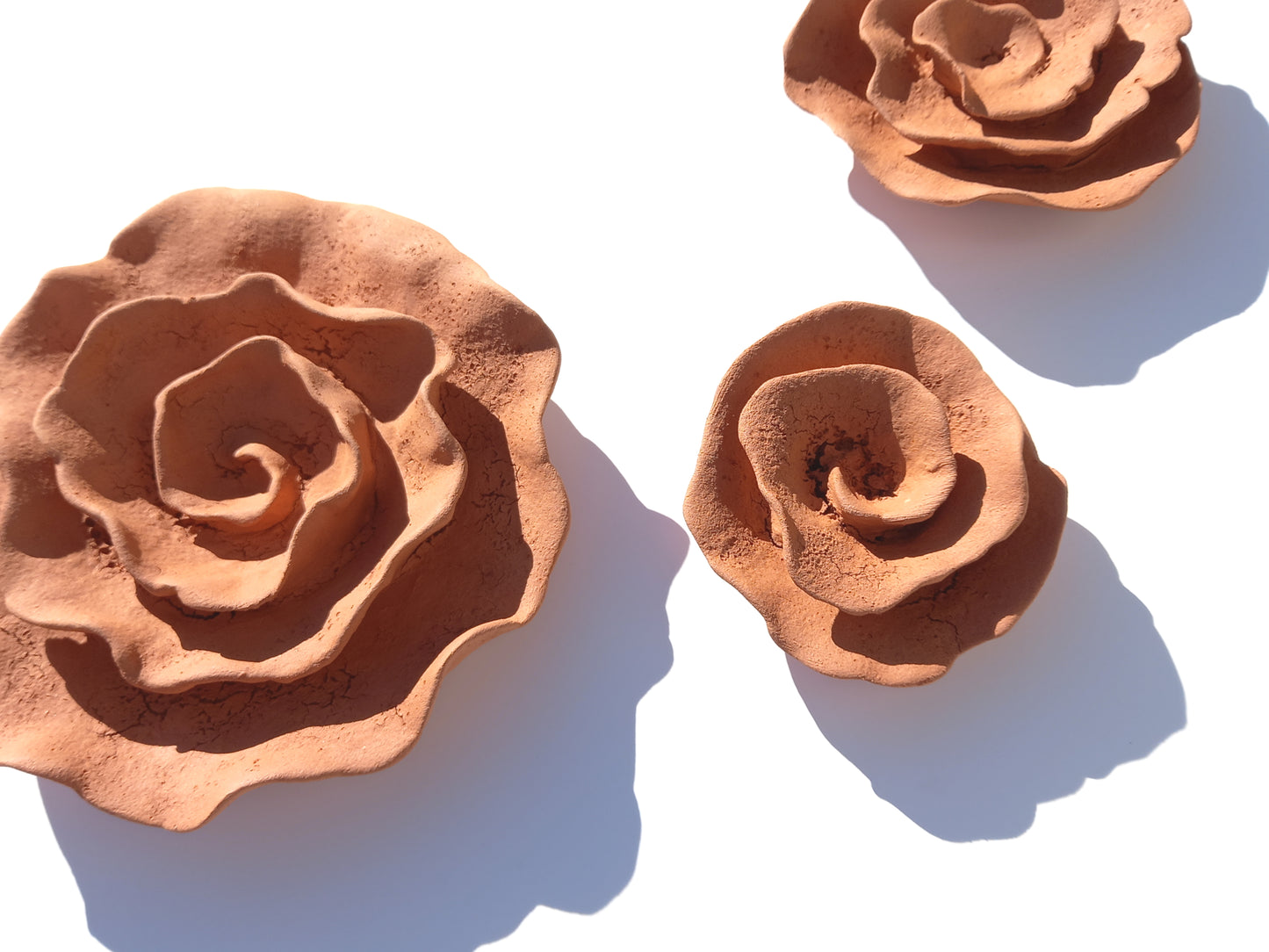 Terracotta Flower Wall Art: Ceramic Tile Sculpture - Made To Order