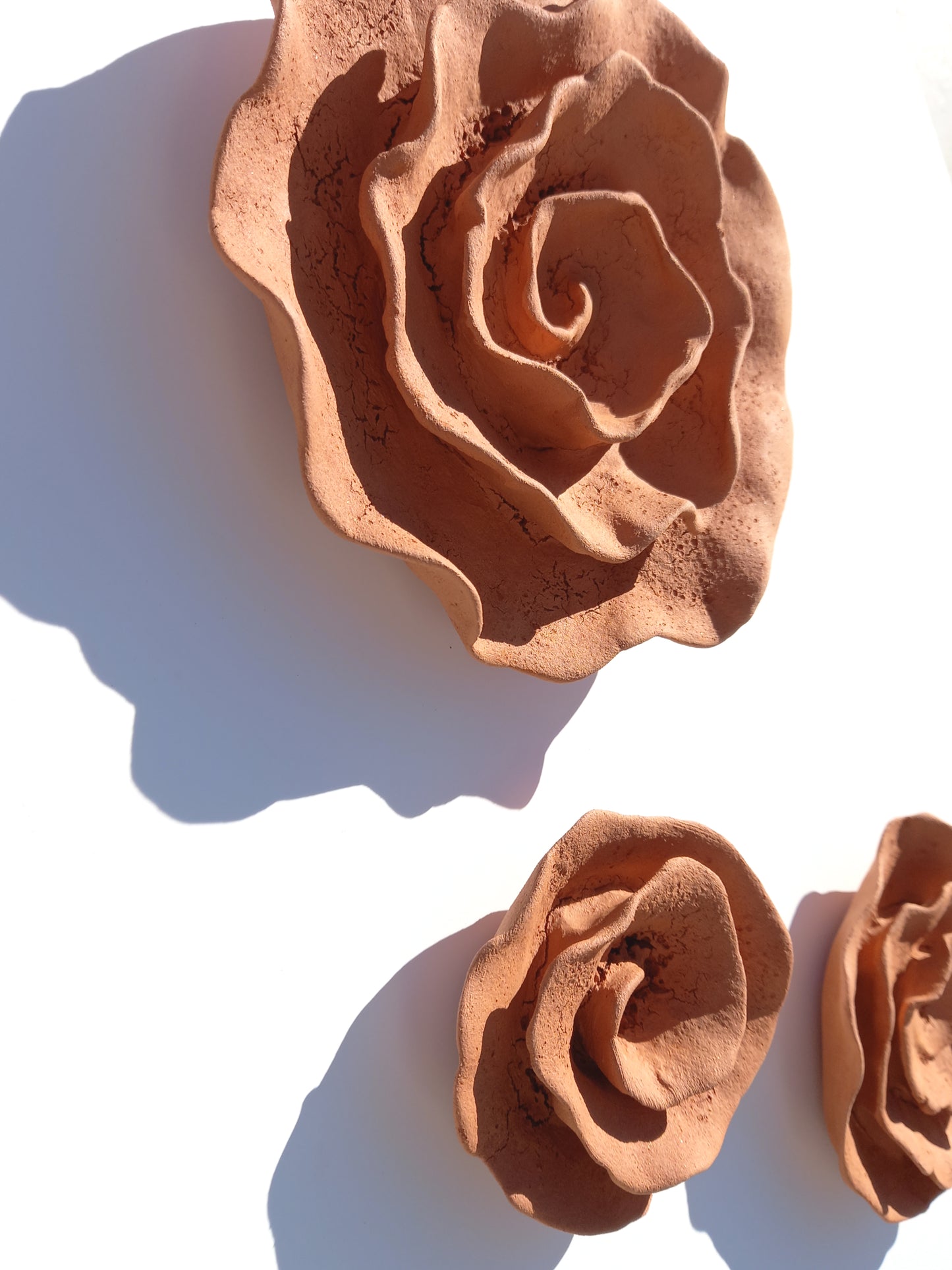 Terracotta Flower Wall Art: Ceramic Tile Sculpture - Made To Order