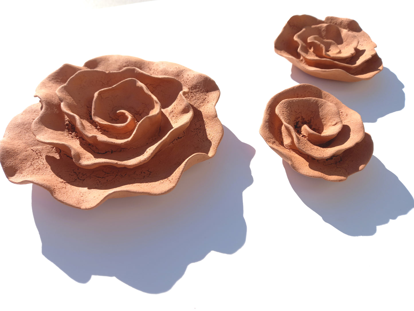 Terracotta Flower Wall Art: Ceramic Tile Sculpture - Made To Order