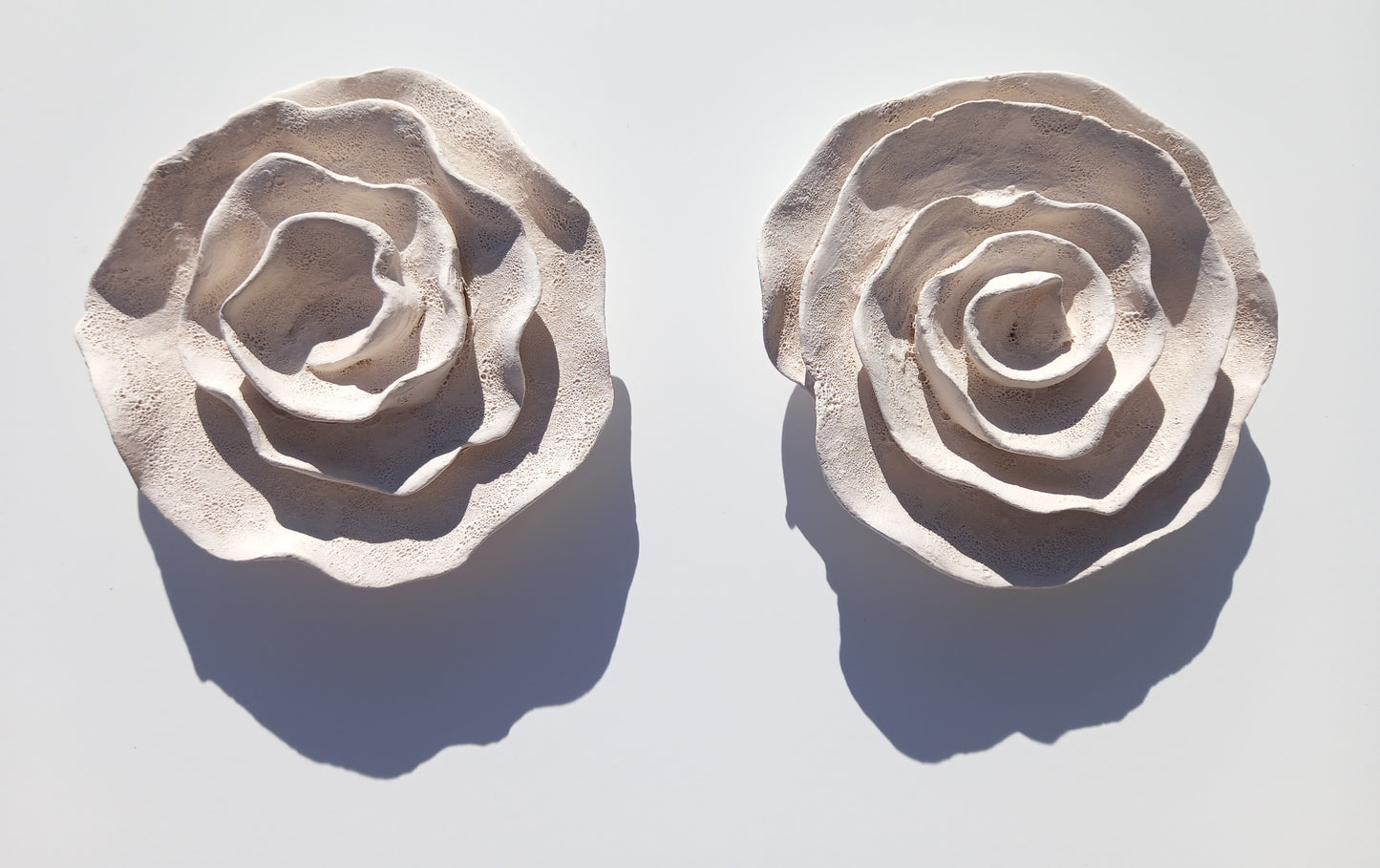 White Ceramic Flower Art - Floral Sculpture - Modern Wall Hanging - MADE TO ORDER