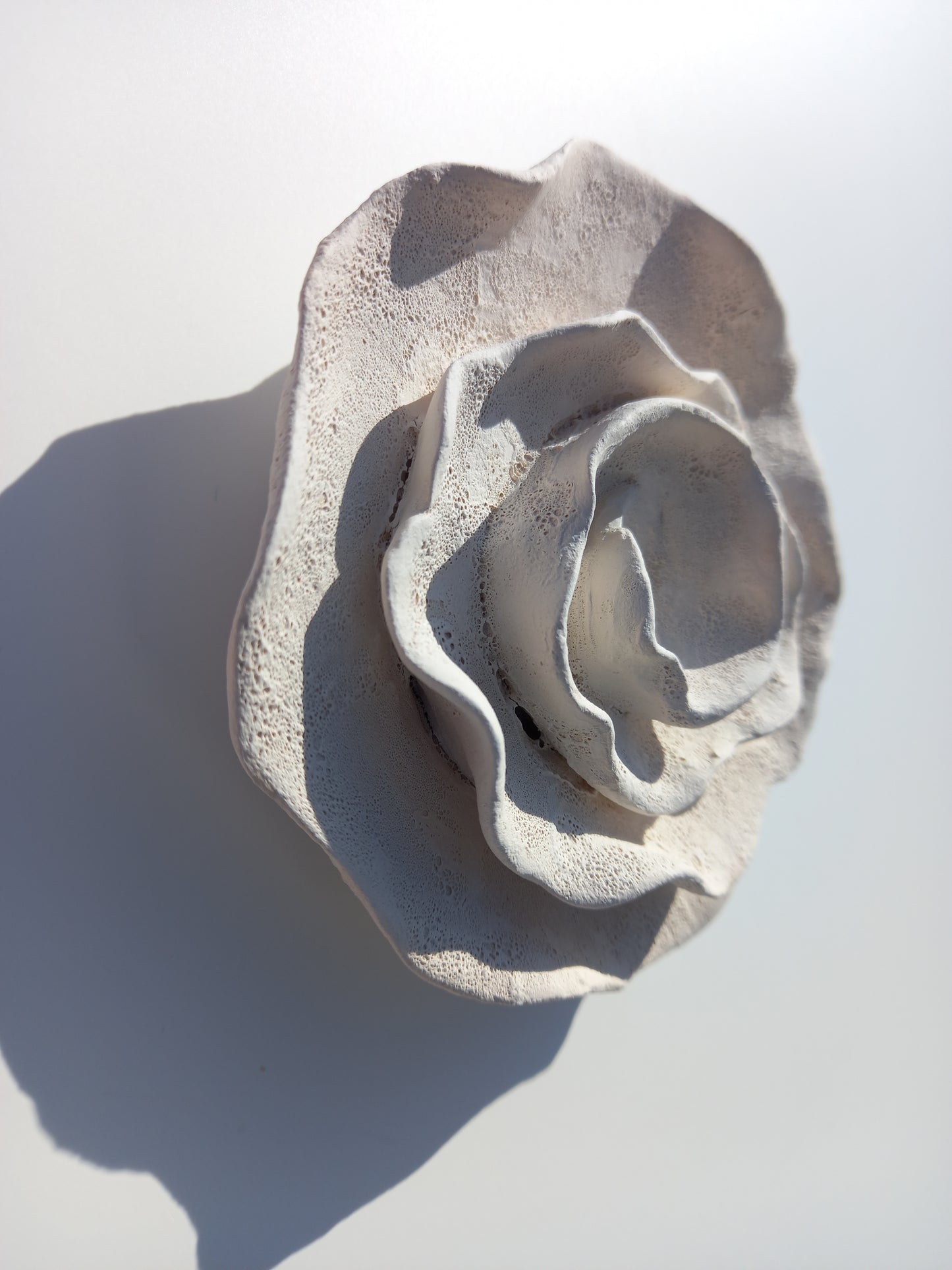 White Ceramic Flower Art - Floral Sculpture - Modern Wall Hanging - MADE TO ORDER
