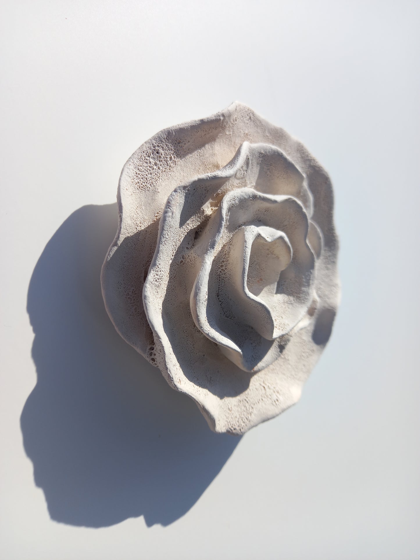 White Ceramic Flower Art - Floral Sculpture - Modern Wall Hanging - MADE TO ORDER