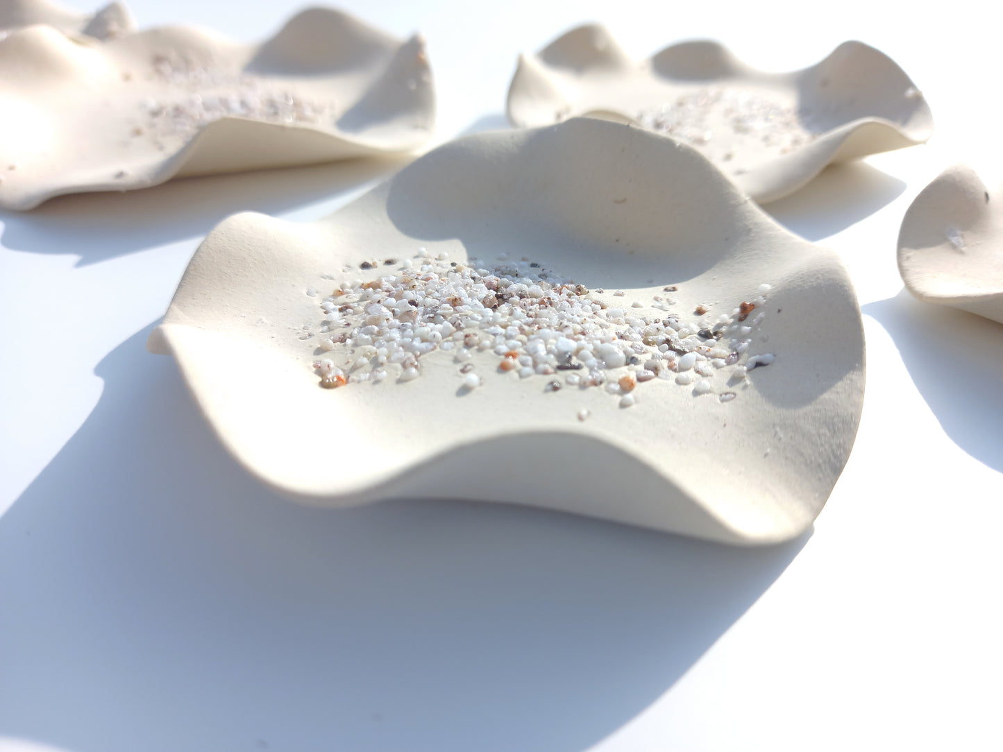 Handmade Cream Porcelain Wall Flower - Ivory Ceramic Art Tiles (Made to Order)