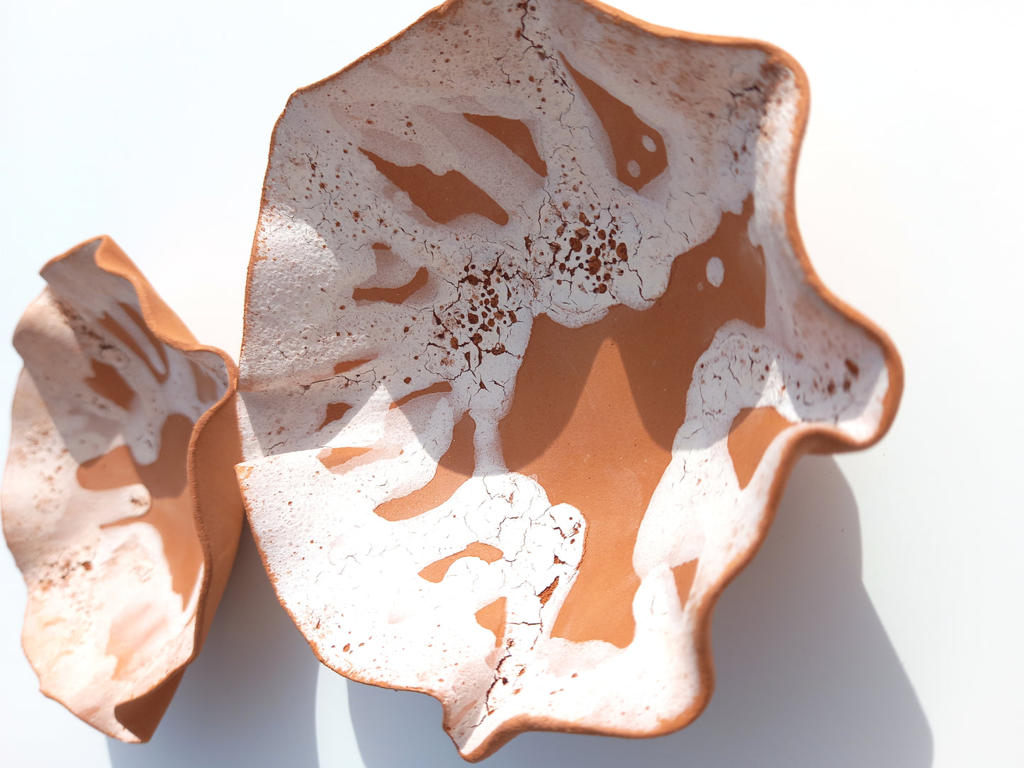 Terracotta & White Tulip Wall Sculpture: Large Ceramic Tile Art, Made to Order