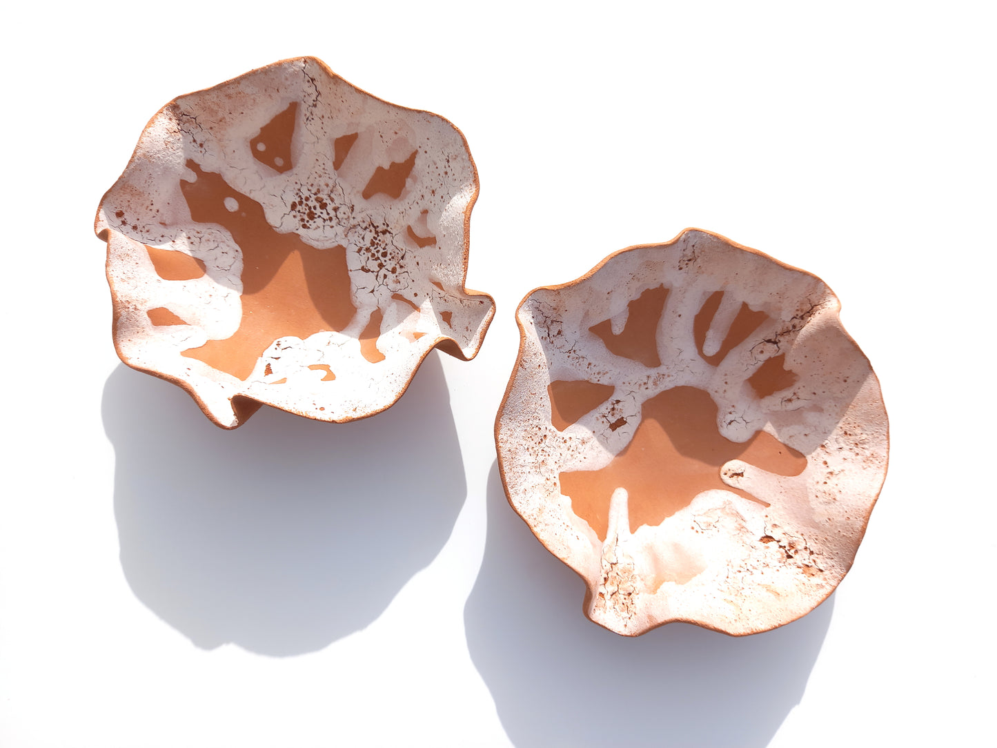 Terracotta & White Tulip Wall Sculpture: Large Ceramic Tile Art, Made to Order
