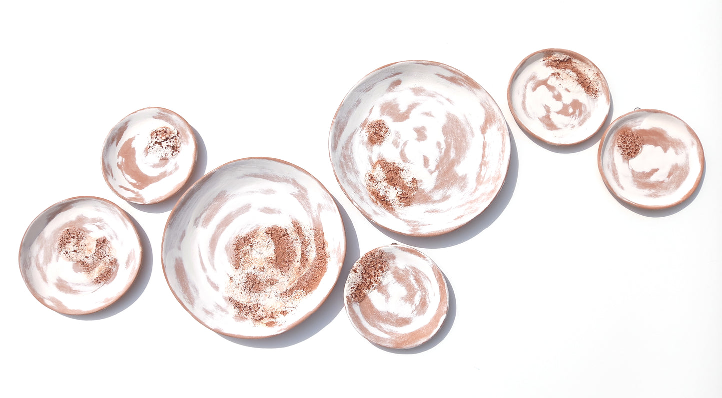 White Terracotta Ceramic Wall Art Tiles: Desert Sculpture, Made to Order