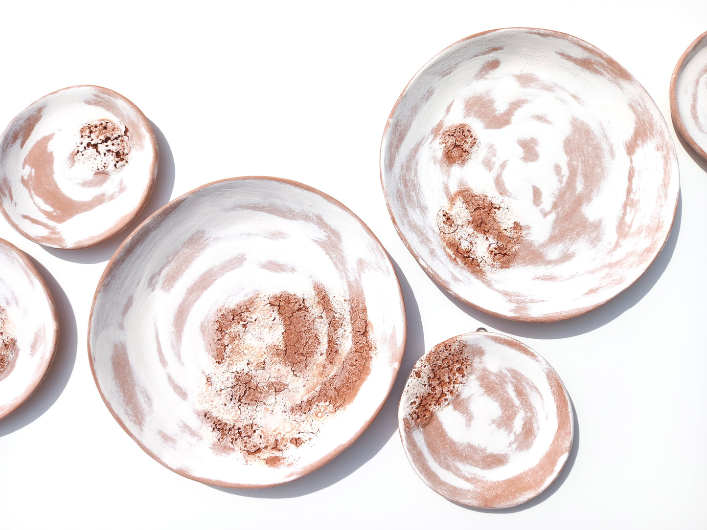 White Terracotta Ceramic Wall Art Tiles: Desert Sculpture, Made to Order