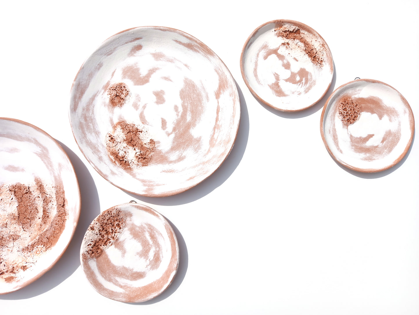 White Terracotta Ceramic Wall Art Tiles: Desert Sculpture, Made to Order