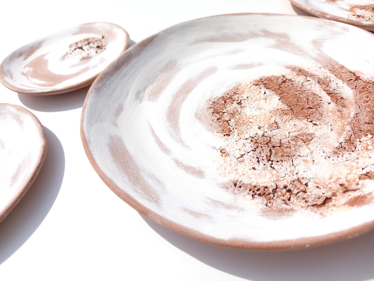 White Terracotta Ceramic Wall Art Tiles: Desert Sculpture, Made to Order