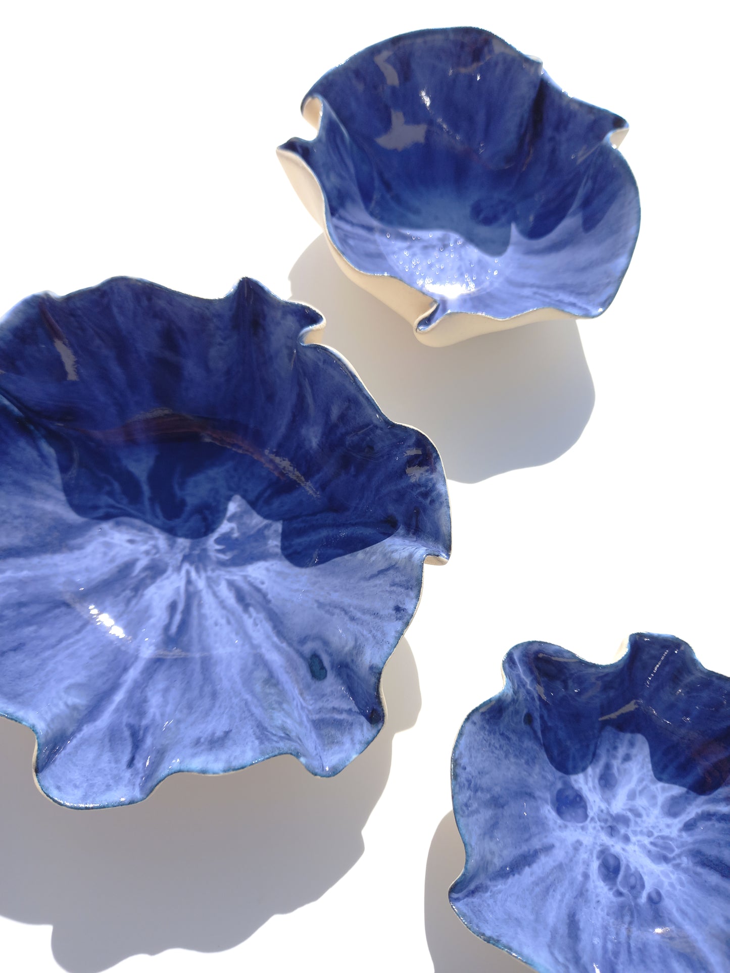 Large Blue Porcelain Wall Art - Ceramic Installation - Minimalist Sculpture - Made to Order