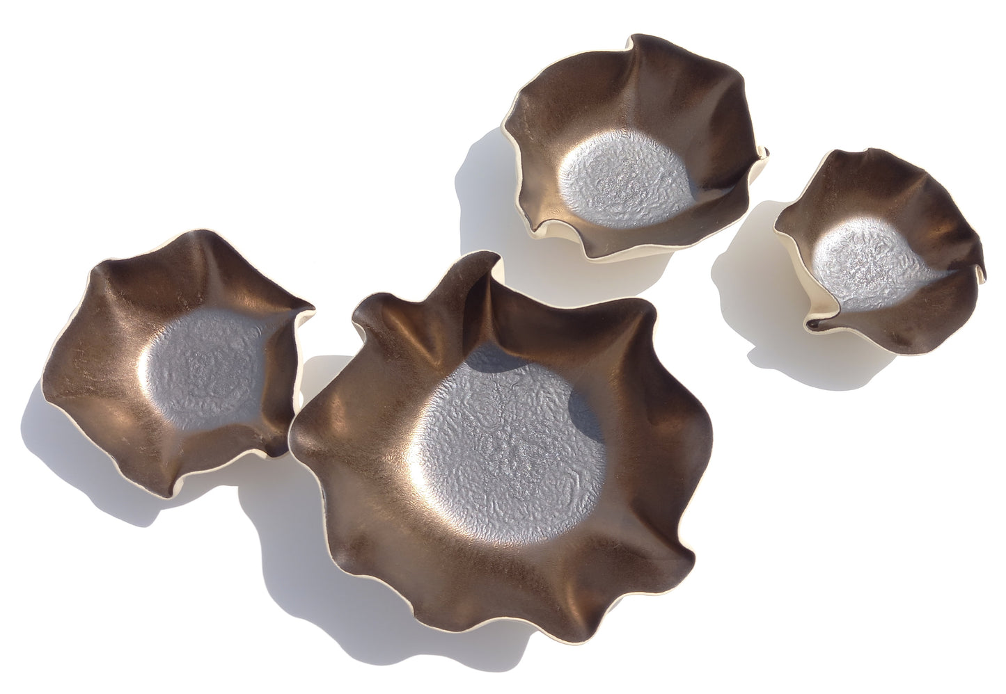 Bronze Black Porcelain Tulip Wall Art Sculpture Set - Custom Made