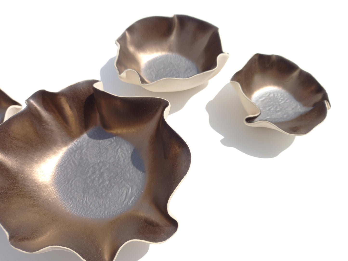 Bronze Black Porcelain Tulip Wall Art Sculpture Set - Custom Made