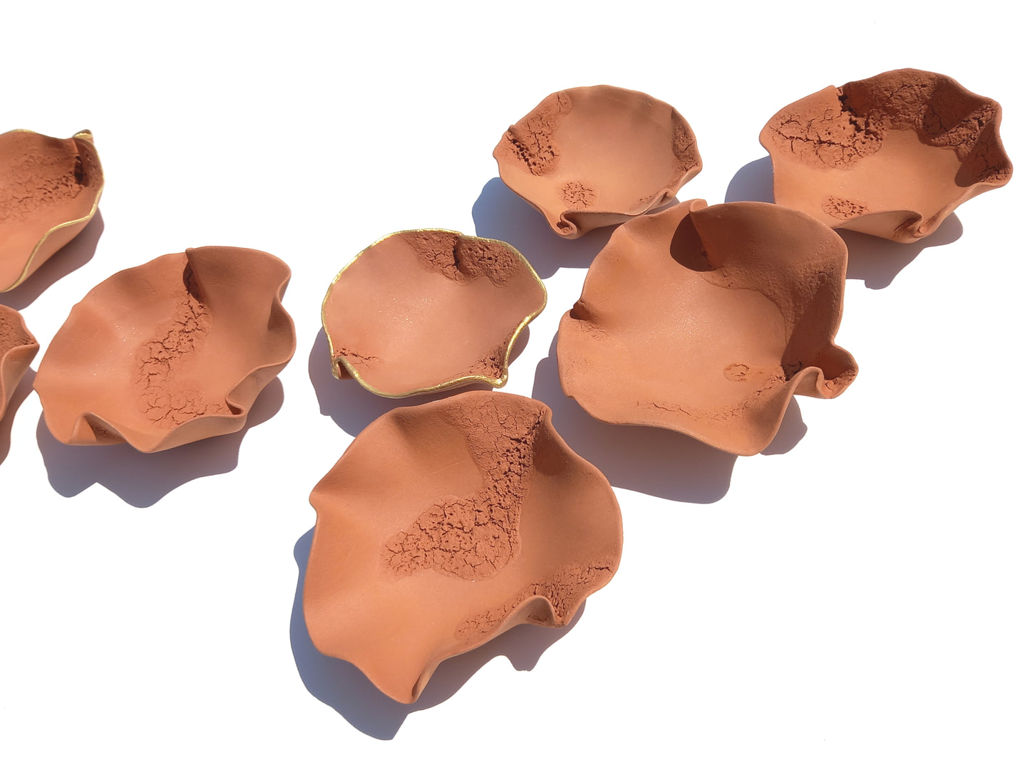 Terracotta & Gold Wall Art - Ceramic Wall Sculpture - Terra cotta Installation MADE TO ORDER