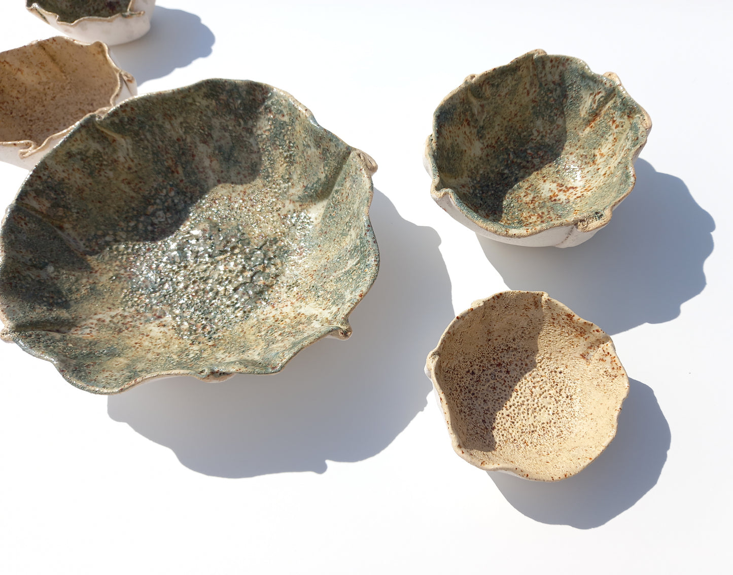 Sage Green and Sand Beige Ceramic Wall Art - Flower Sculptures - Made to Order