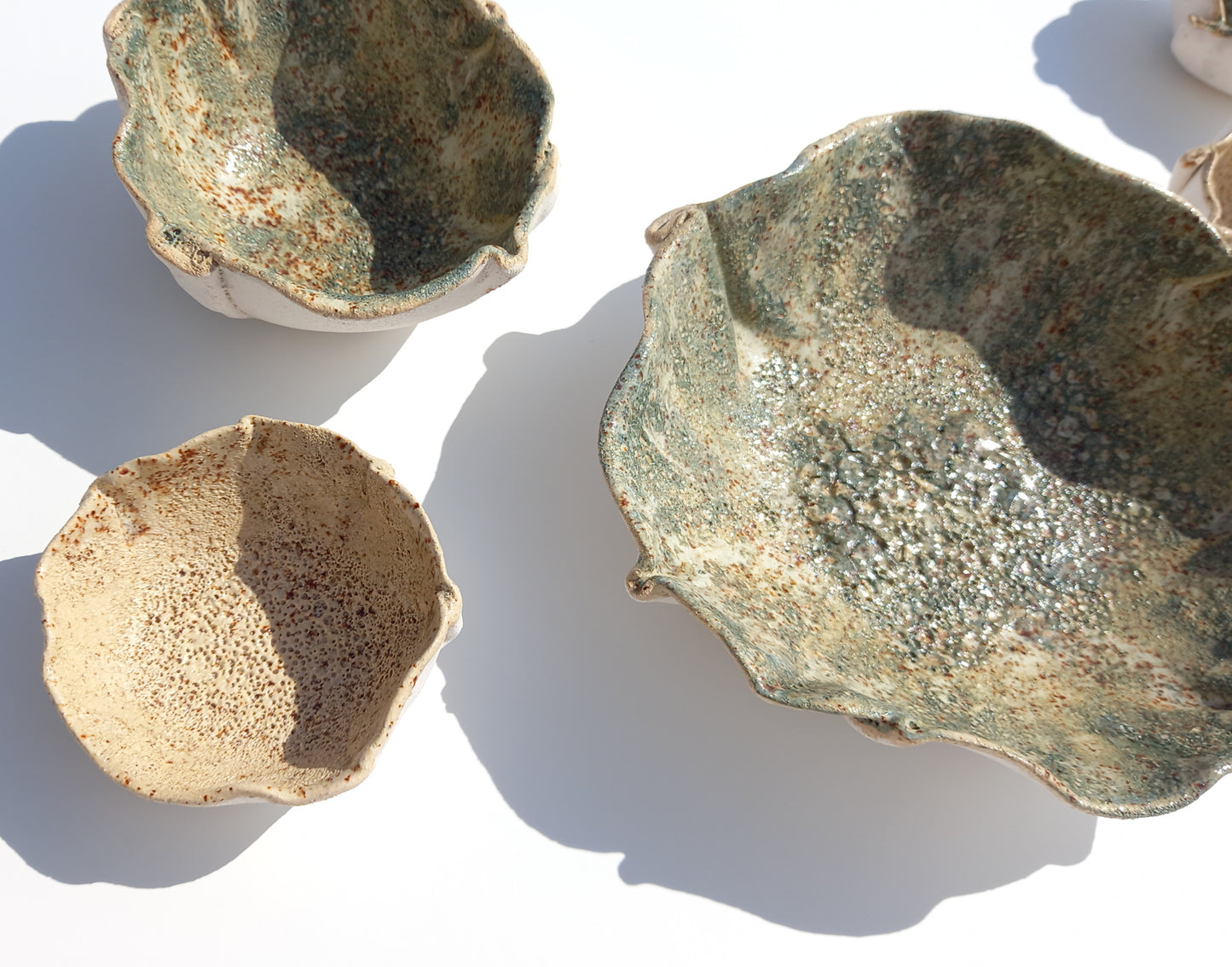 Sage Green and Sand Beige Ceramic Wall Art - Flower Sculptures - Made to Order