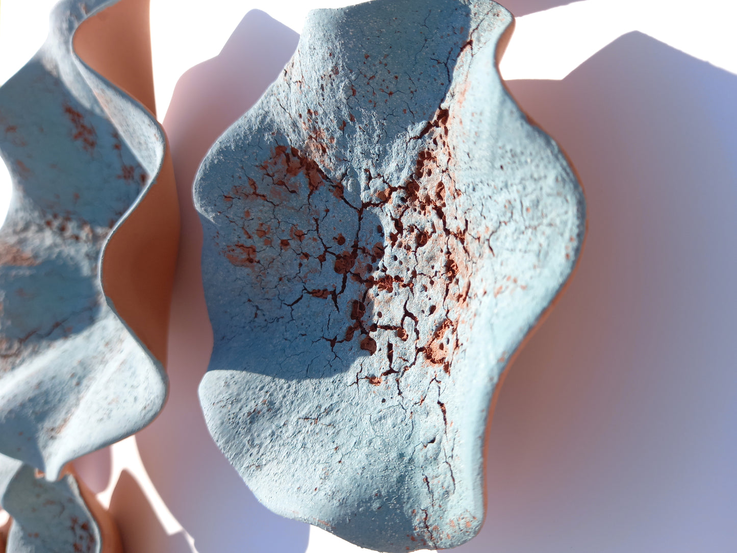 Teal Terracotta Ceramic Wall Hanging - Handmade Ceramic Sculpture Art, Made to Order