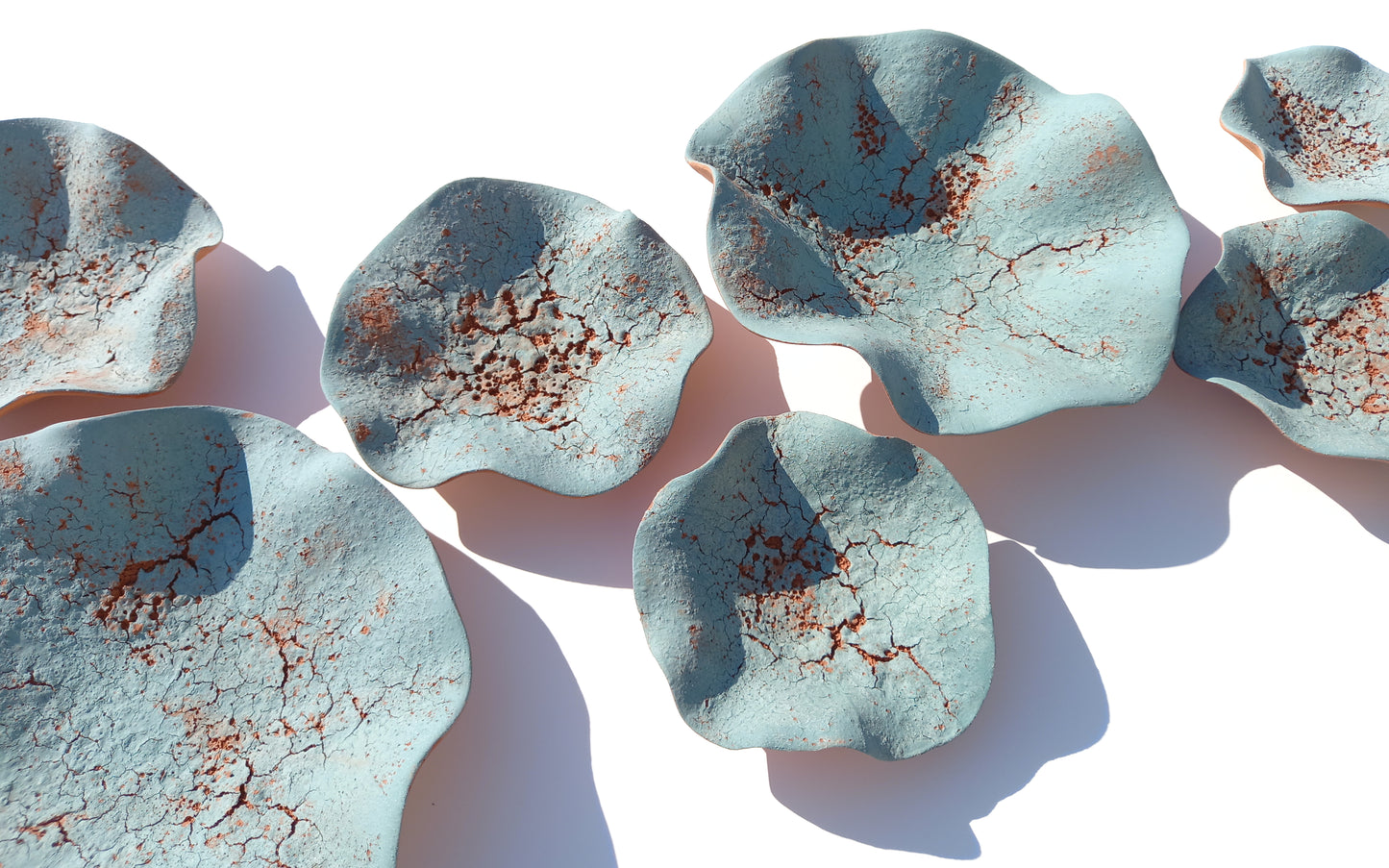 Teal Terracotta Ceramic Wall Hanging - Handmade Ceramic Sculpture Art, Made to Order