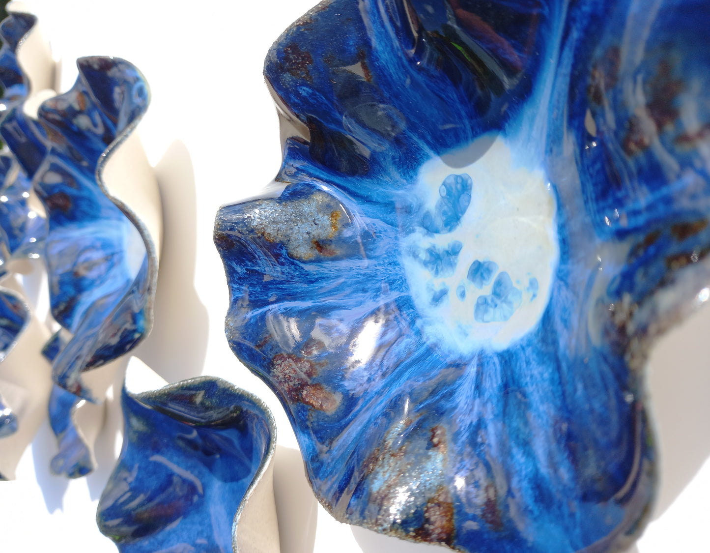 Large Blue Ceramic Wall Art - Fine Art Sculpture - Minimalist Installation - MADE TO ORDER