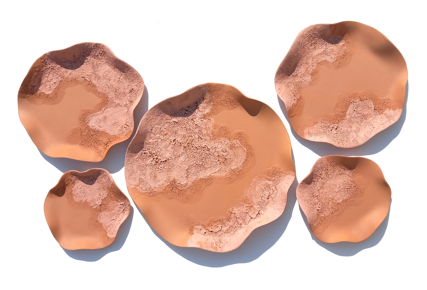 Blush & Terracotta Wall Art - Ceramic Wall Sculpture - Modern Decorative Tiles, Made to Order