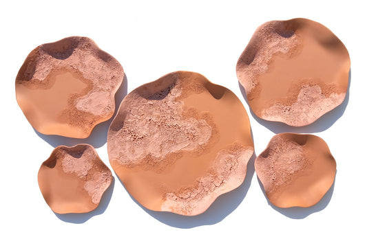 Blush & Terracotta Wall Art - Ceramic Wall Sculpture - Modern Decorative Tiles, Made to Order