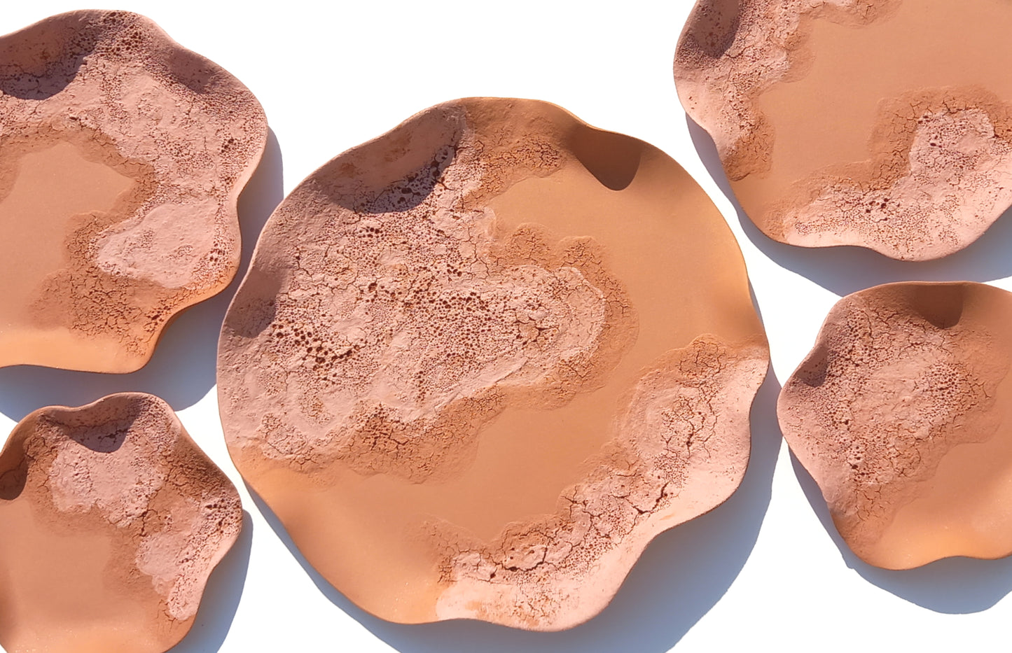 Blush & Terracotta Wall Art - Ceramic Wall Sculpture - Modern Decorative Tiles, Made to Order