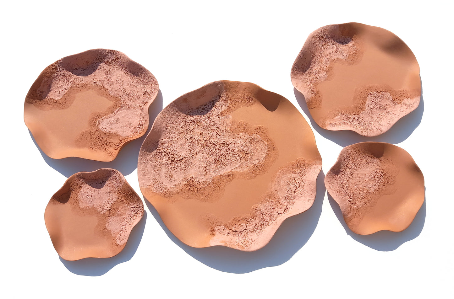 Blush & Terracotta Wall Art - Ceramic Wall Sculpture - Modern Decorative Tiles, Made to Order
