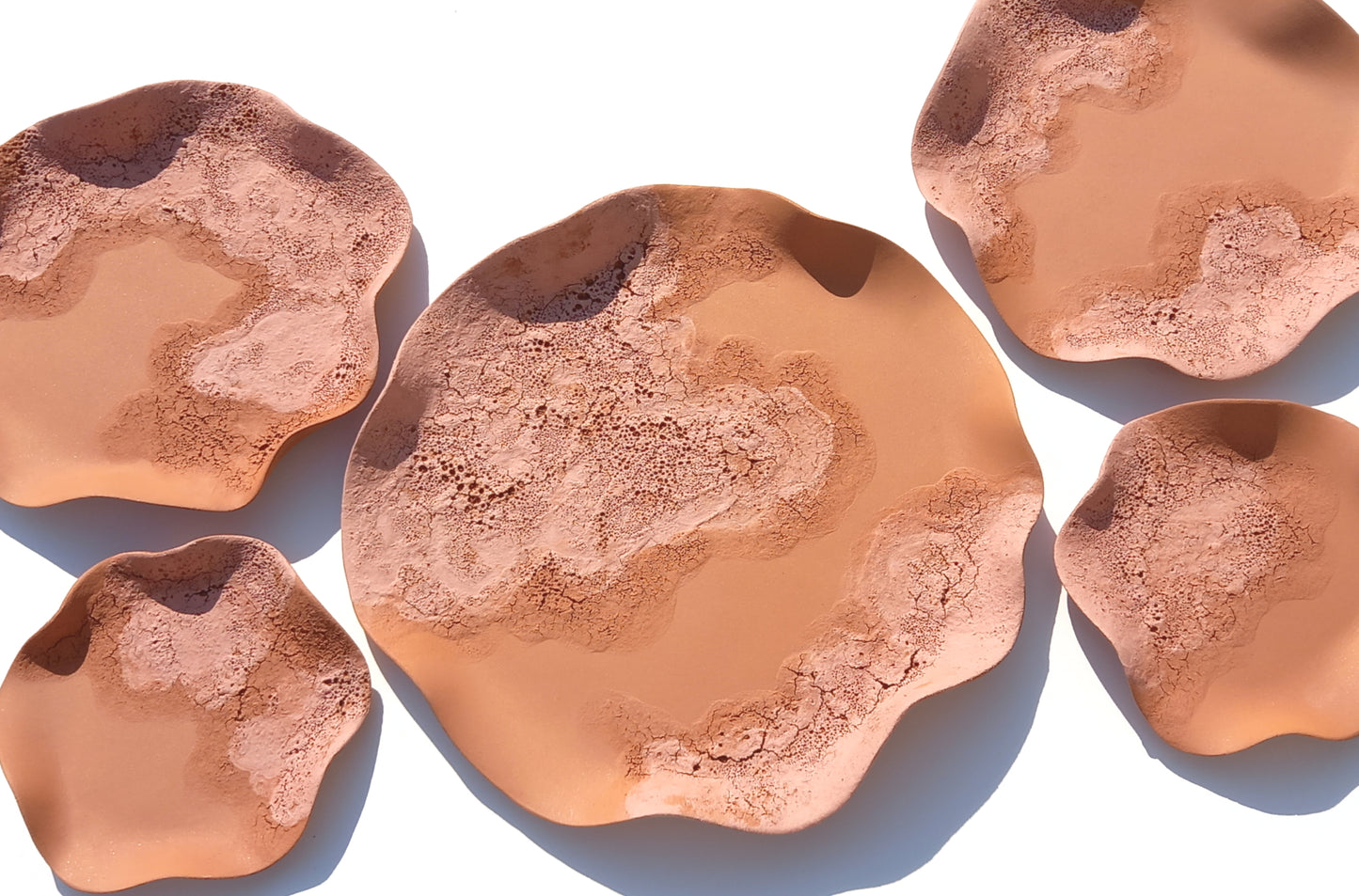 Blush & Terracotta Wall Art - Ceramic Wall Sculpture - Modern Decorative Tiles, Made to Order