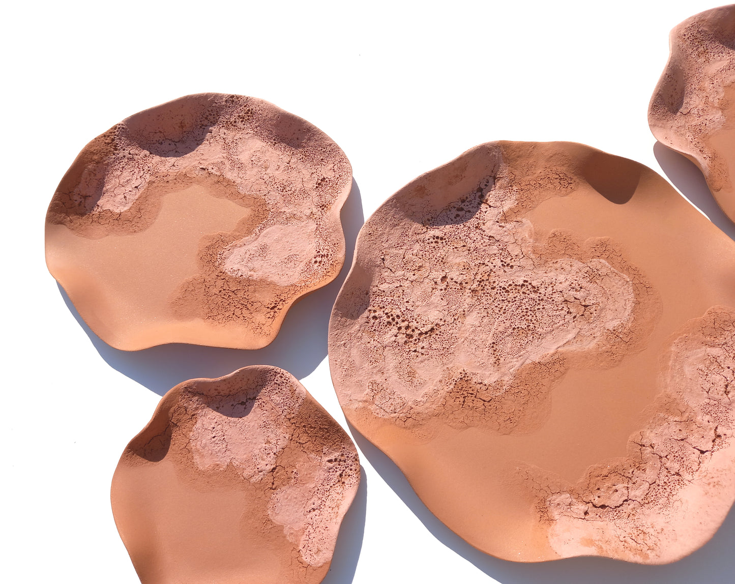 Blush & Terracotta Wall Art - Ceramic Wall Sculpture - Modern Decorative Tiles, Made to Order